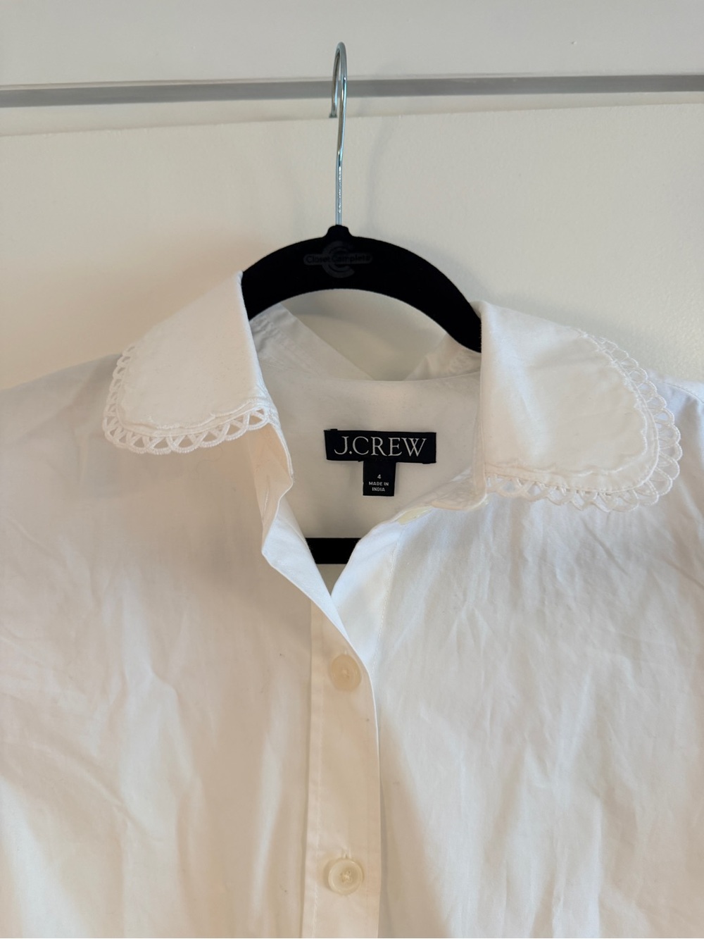 J.crew Gamine Scalloped Short sleeves shirt size 4 - Picture 7 of 8